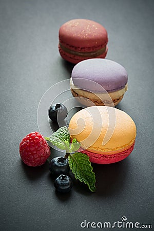 Three macaroons Stock Photo