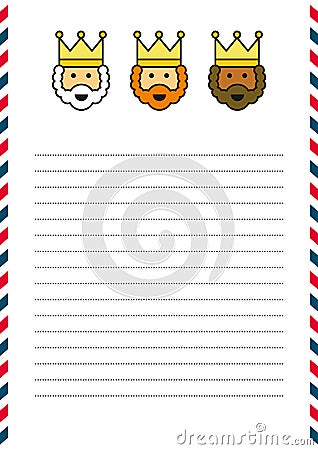 Three Magi letterhead Vector Illustration