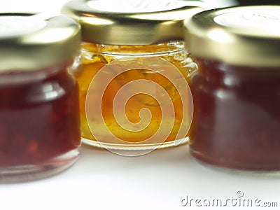 Three marmalade cans Stock Photo