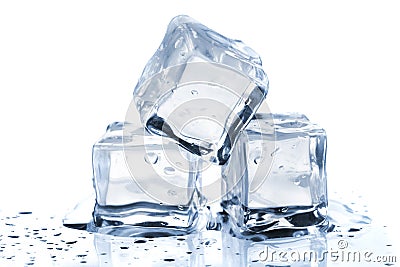 Three melting ice cubes Stock Photo