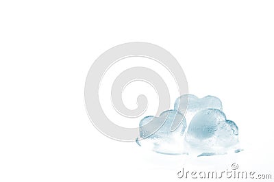 Three melting ice hearts Stock Photo