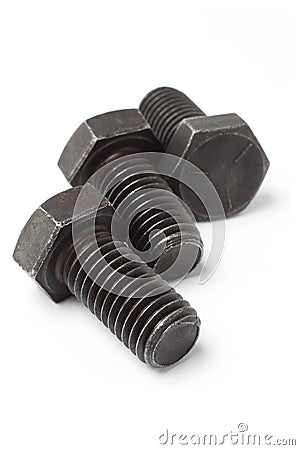 Three metal bolts Stock Photo