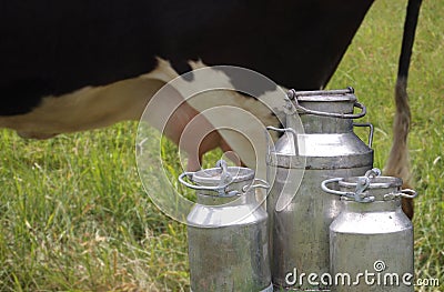 Three metal cans Stock Photo