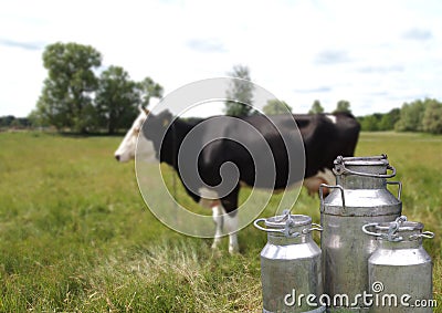 Three metal cans Stock Photo