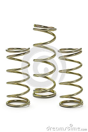 Three metal spring coils Stock Photo