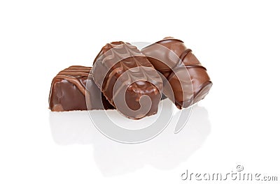 Three milk chocolates Stock Photo