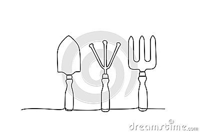 Three mini farm tools Vector Illustration