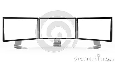 Three modern monitor Stock Photo