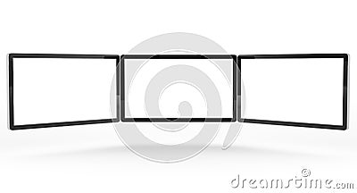 Three modern monitor Stock Photo