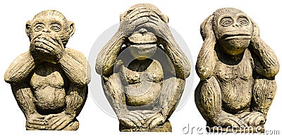 Three monkeys statues Stock Photo