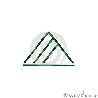 Three mountain linear logo vector Vector Illustration