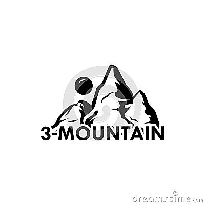 Three mountain logo concept template design Vector Illustration