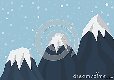 Three mountain peak Vector Illustration