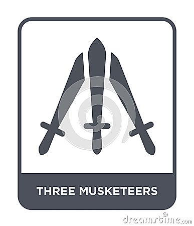 three musketeers icon in trendy design style. three musketeers icon isolated on white background. three musketeers vector icon Vector Illustration