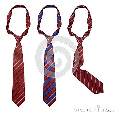 Three neck ties isolated Stock Photo