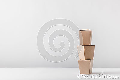 three noodles boxes Stock Photo