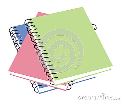 Three notebooks Vector Illustration