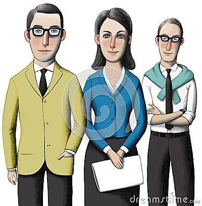 Three office employees Stock Photo