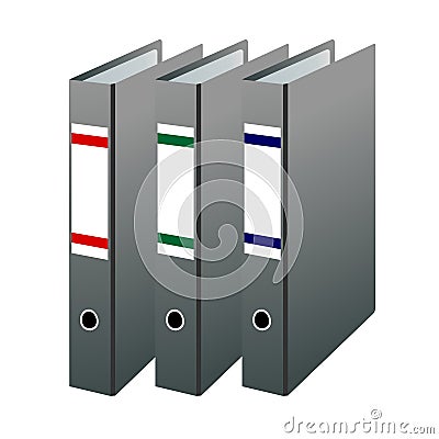 Three office folders Vector Illustration