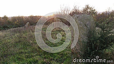 Ancient Celt stones at sunset Stock Photo