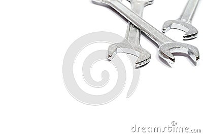 The three open - ended wrenches spanner. Stock Photo