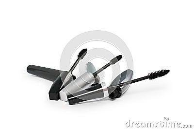 Three open mascaras Stock Photo