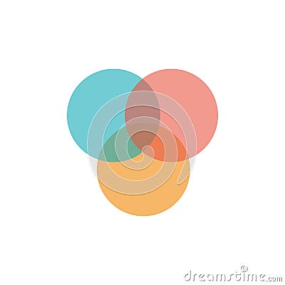 Three overlapping circles infographic. Template for diagram, graph, presentation and chart. Business concept with three options, Stock Photo