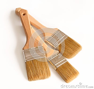Three paint brush Stock Photo