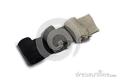 Three pair of socks isolated on a white background Stock Photo