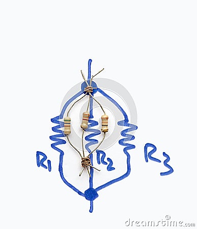 Three Parallel Connected Resistors Stock Photo