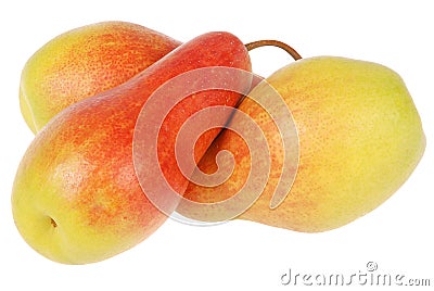 Three pears on white Stock Photo