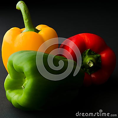 Three peppers Stock Photo