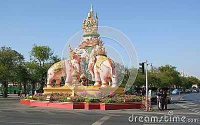 Three pink elephants Editorial Stock Photo