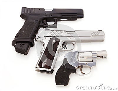 Three pistols Stock Photo