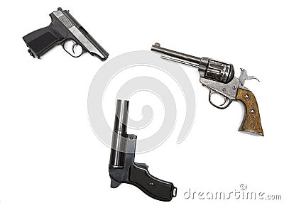 Three pistols Stock Photo