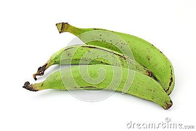Three Plantain Bananas Stock Photo