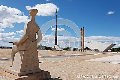 Three Powers Plaza in Brasilia Editorial Stock Photo