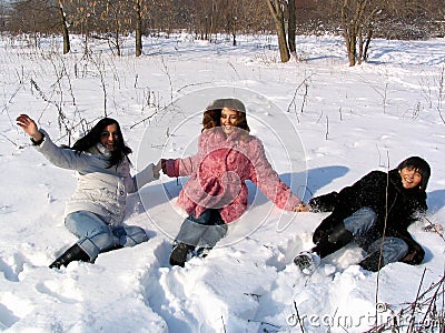 Three pretty girls Stock Photo