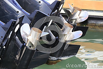 Three propellers of ship Stock Photo