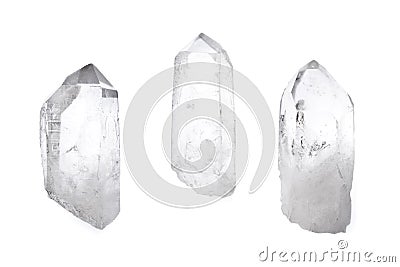 Three quartz crystals Stock Photo