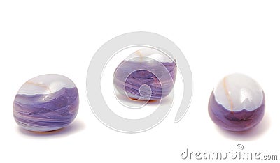 Three quartz pink stones isolated Stock Photo