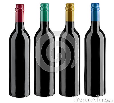 Three red wine bottle Stock Photo