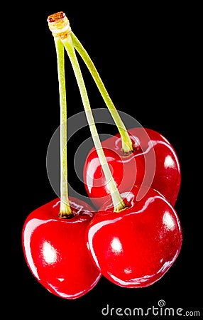 Three ripe sweet berries Stock Photo