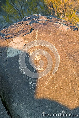 Three Rivers Petroglyph National Site, a (BLM) Bureau of Land Management Site, features more than 21,000 Native American Indian pe Stock Photo