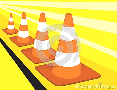 three rod divider cones Vector Illustration