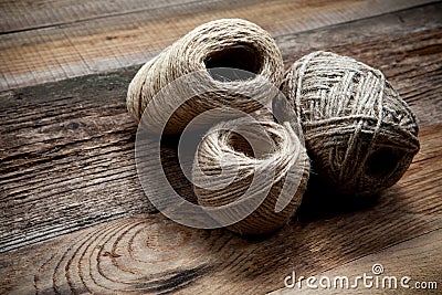 Three rope coils Stock Photo