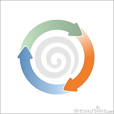 Three rotating circular arrows for your applications and website Stock Photo