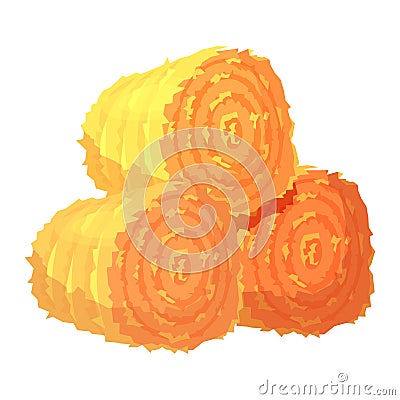 Three round hay bales or rolls illustration Vector Illustration