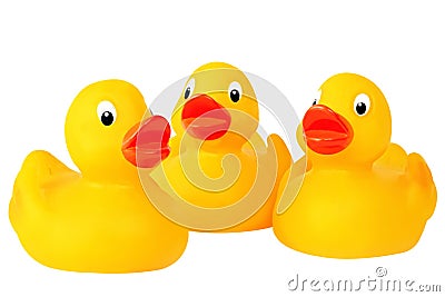 Three Rubber Ducks Stock Photo