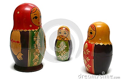 Three russian dolls Stock Photo